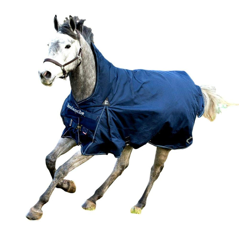 Horze Avalanche 1200D Ripstop High Neck Medium Weight Waterproof Horse Turnout Blanket (150g Fill) - Peacoat Dark Blue - 81