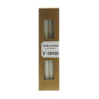 HomArt Box of 12 Slim Taper Unscented Candles - 6 Inch