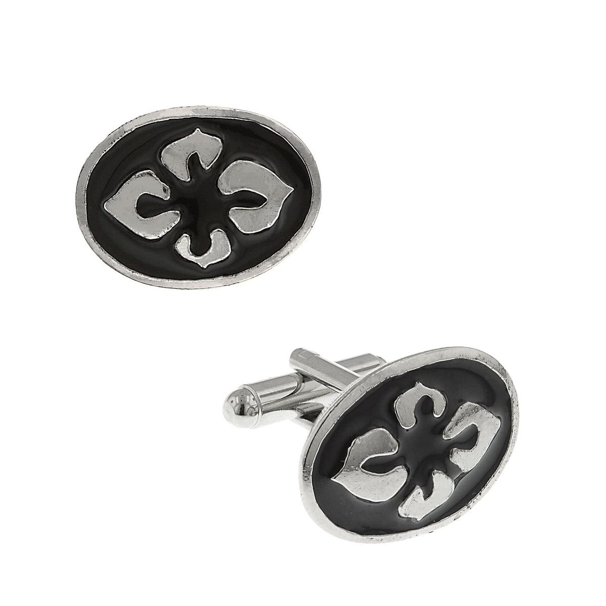 1928 Jewelry Company Cuff Link, 0.8" L x 0.65" W, Black