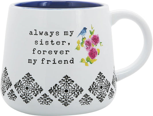 Pavilion Gift Company - Sister - 18-ounce Stoneware Mug, Mothers Day Gift, Sister Friend Coffee Cup, 1 Count