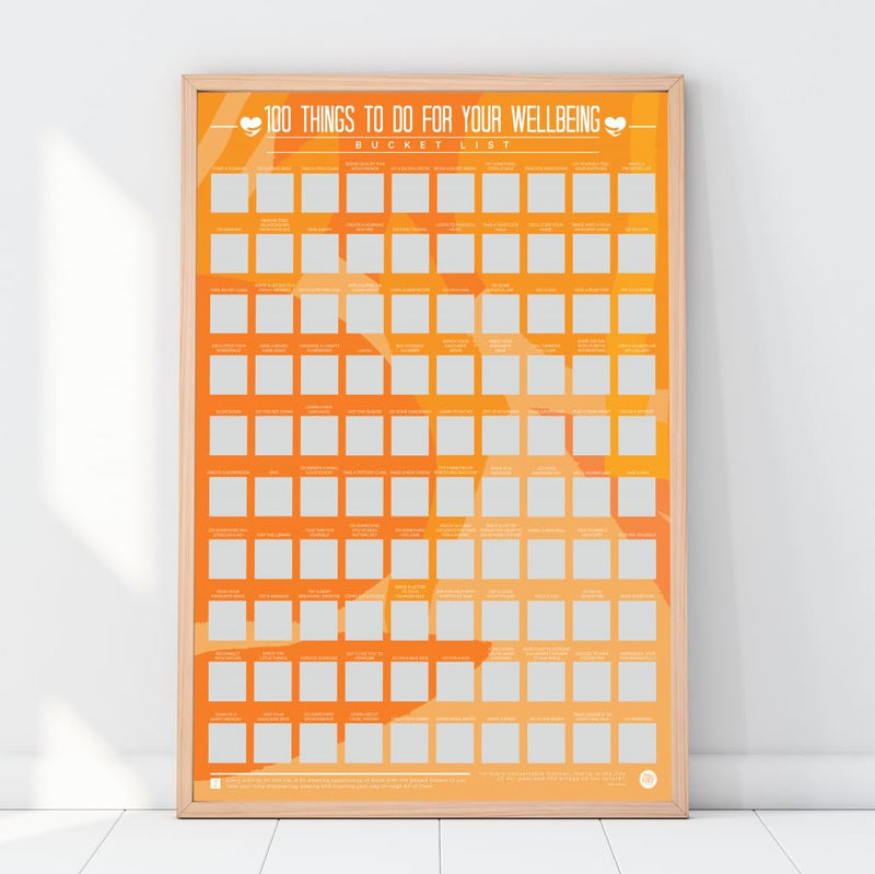 Gift Republic 100 Things To Do For Wellbeing Scratch Off Bucket List Poster