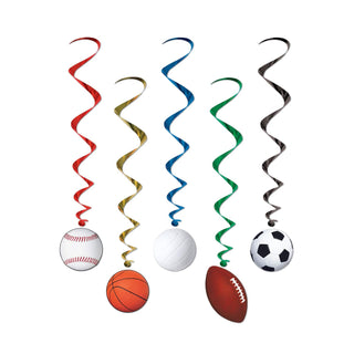 Beistle Hanging Ornament, Sports Whirls - (5 Pack), Multicolored