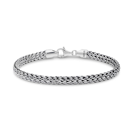 DEVATA Bracelet, L/8.0 Inches, Dragon Bone 5mm Oval Chain