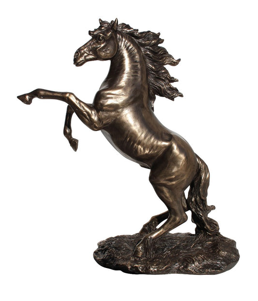 Unicorn Studio  Rearing Stallion Cold Cast Statue Figurine, Bronze Color 12.38 Inch