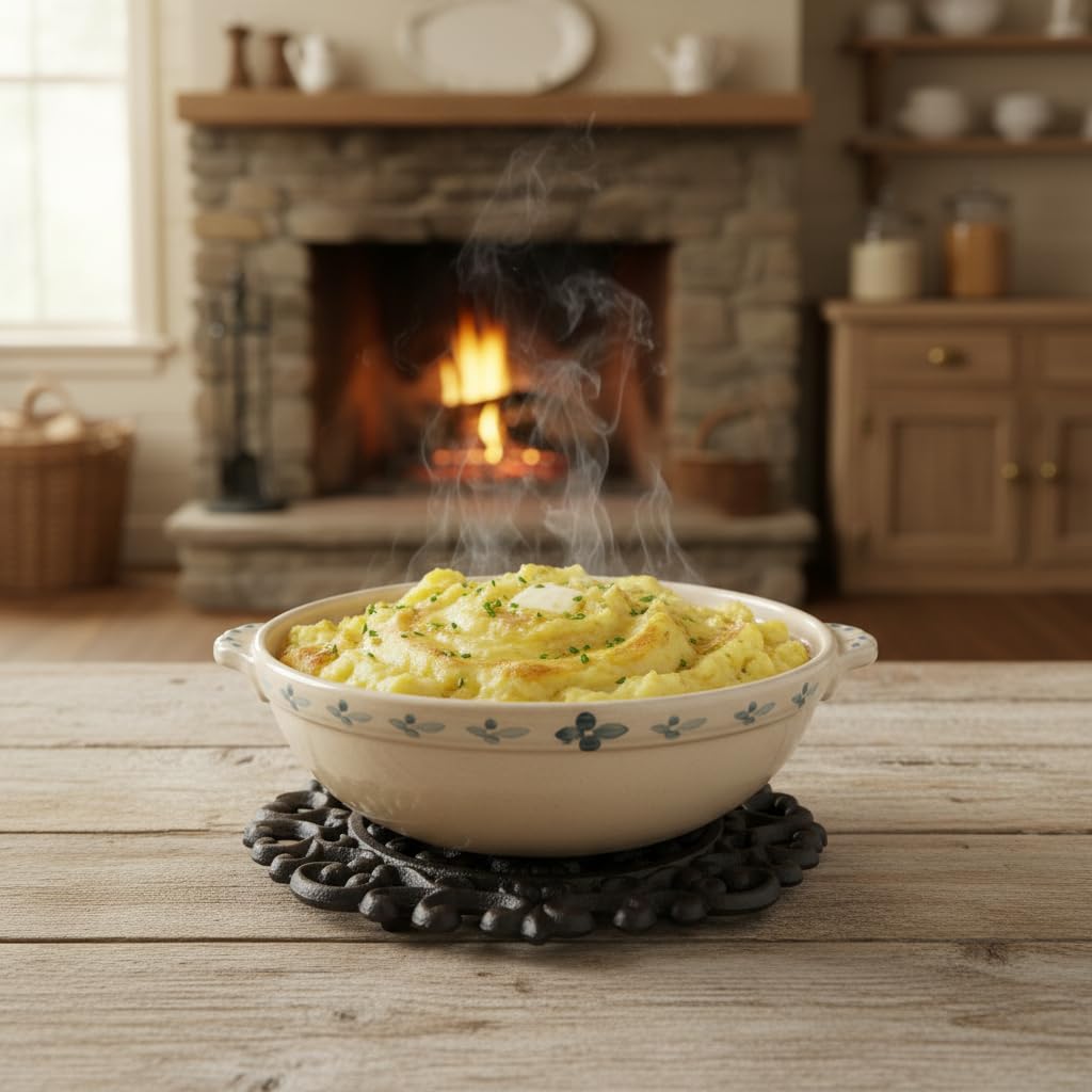 Comfy Hour 8.7 Inch Cast Iron Trivet for Hot Dishes, Cross Design, 1 Piece