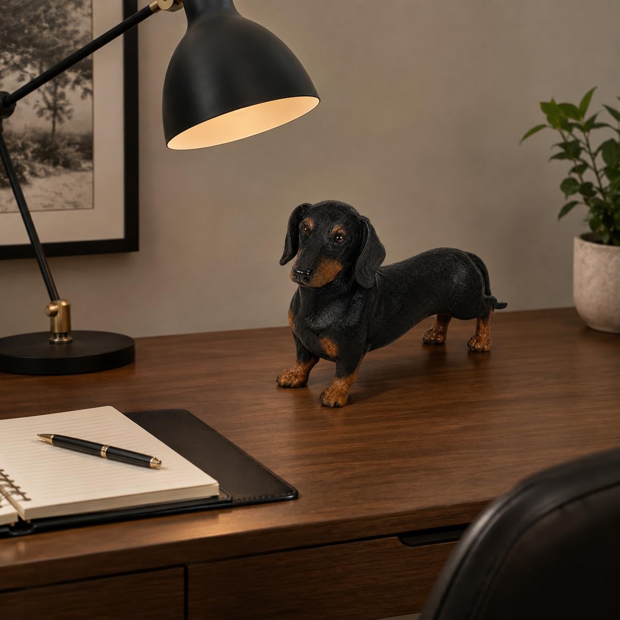 Comfy Hour 7 Inch Dachshund Statue, Realistic Dog Figurine