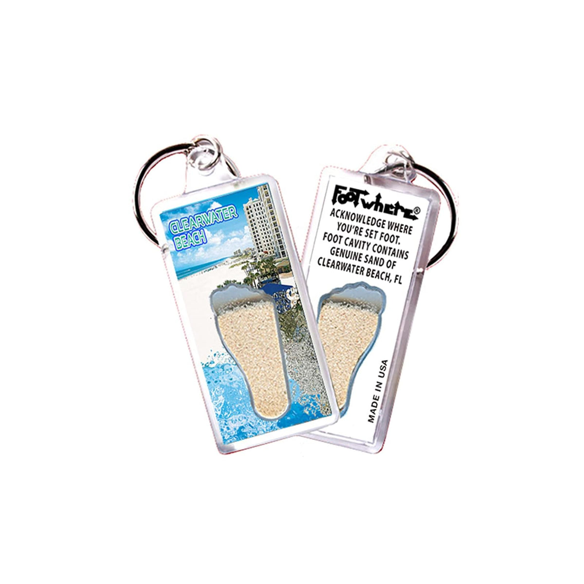 FootWhere Keychain, Small, Cw103 - Beachside