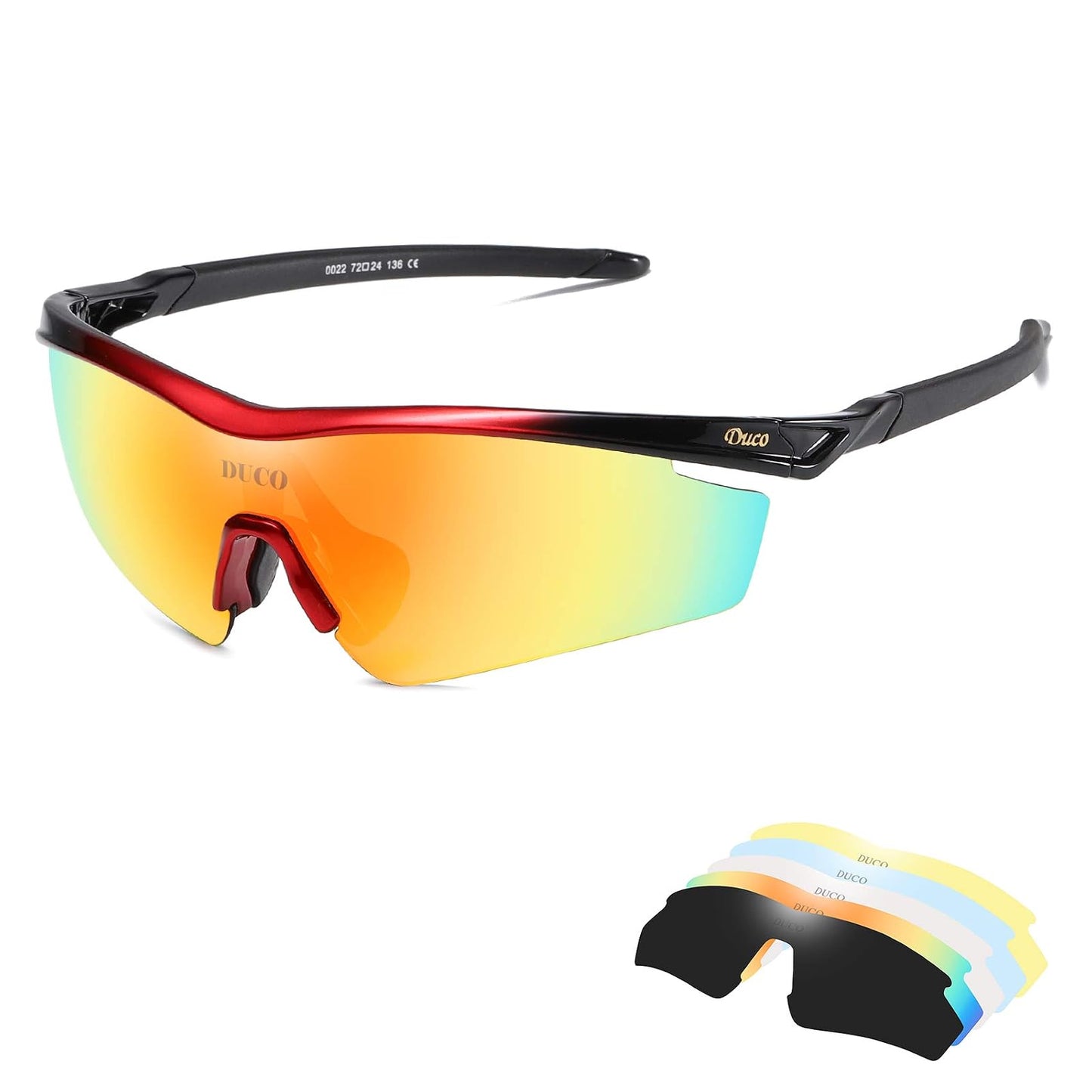 Duco Polarized Sports Mens Sunglasses for Driving Running Cycling Sun Glasses 6216 (Red)