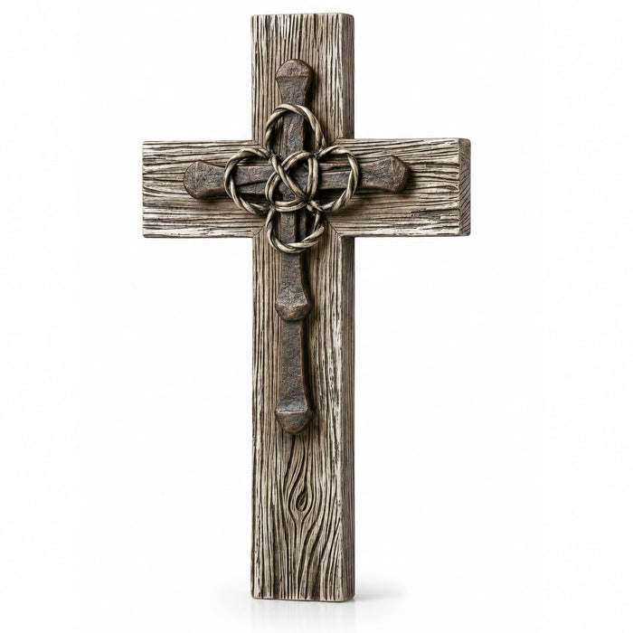 Comfy Hour 13 Inch Wall Cross, Faux Wood Cross Wall Decor, 1 Unit