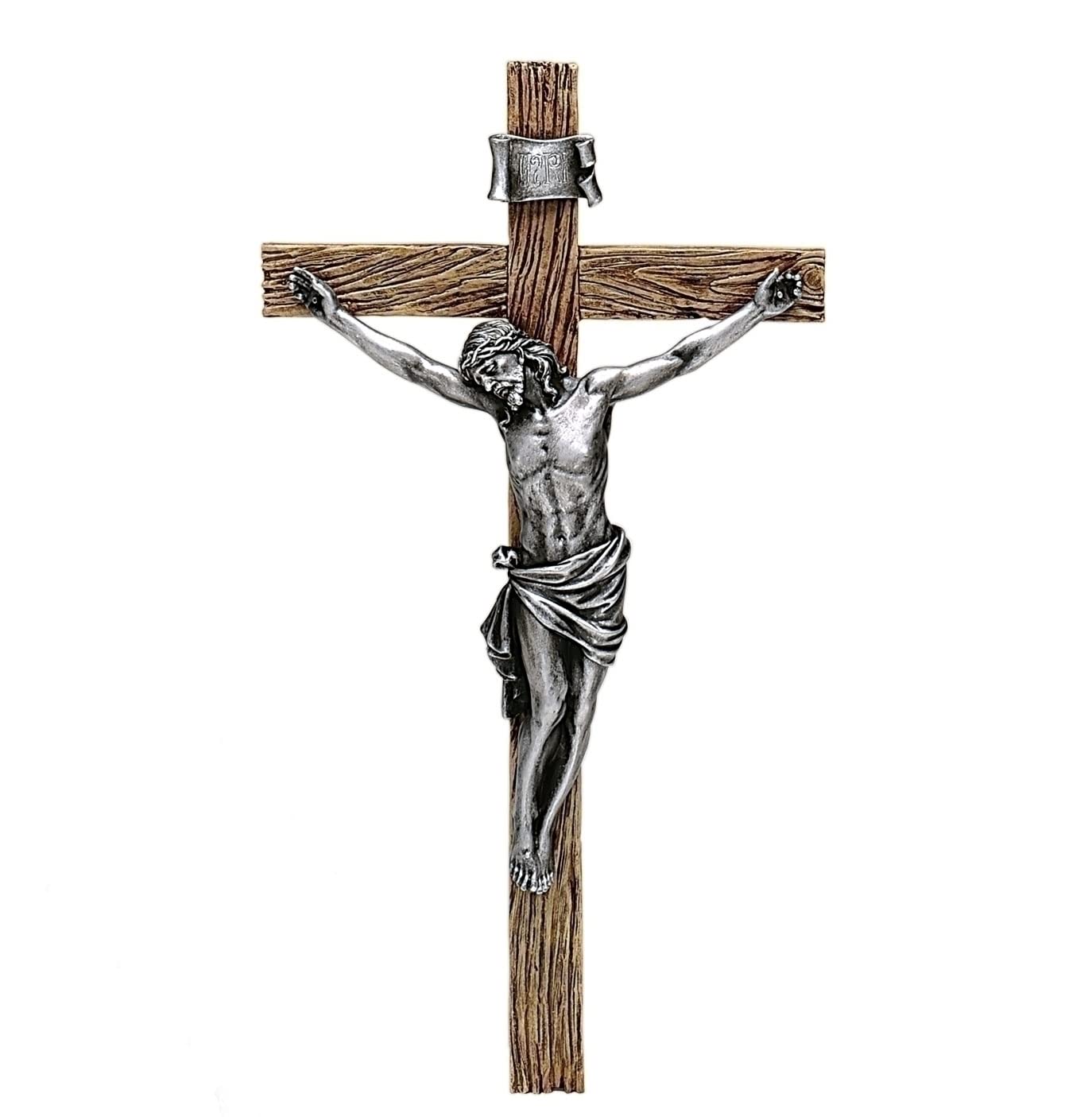 roman 8.5" Antique Silver Wall Crucifix (Joseph's Studio) 6227-2