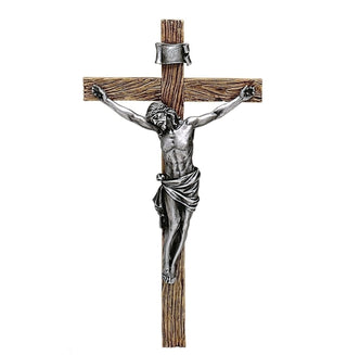 roman 8.5" Antique Silver Wall Crucifix (Joseph's Studio) 6227-2