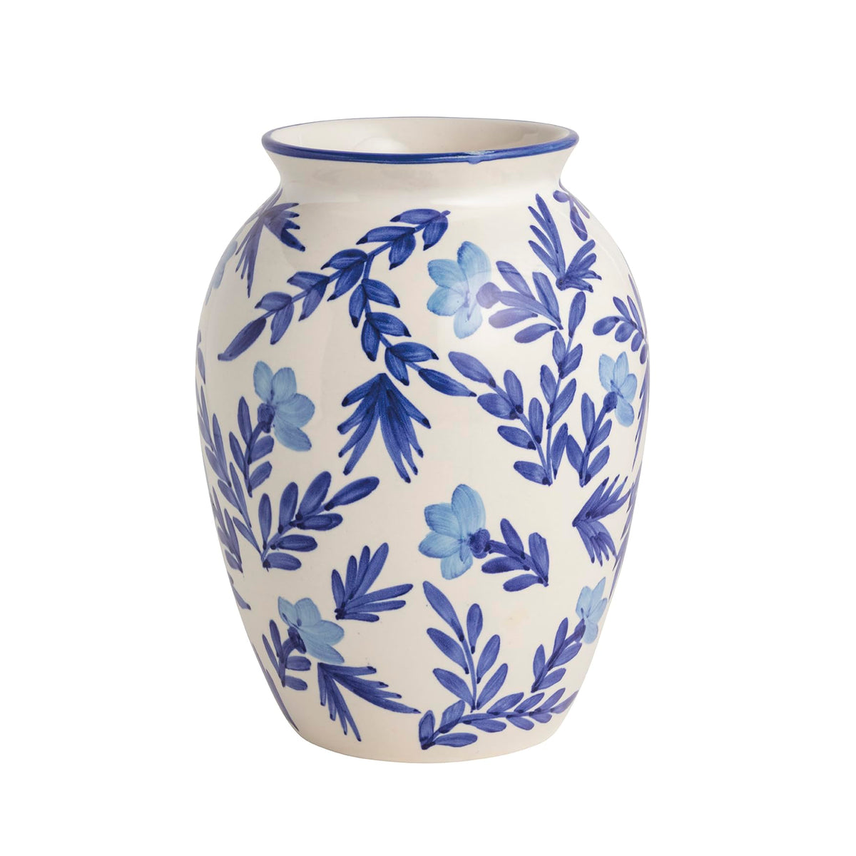 Mud Pie Stoneware Blue Vine Large Vase