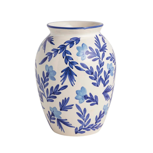 Mud Pie Stoneware Blue Vine Large Vase