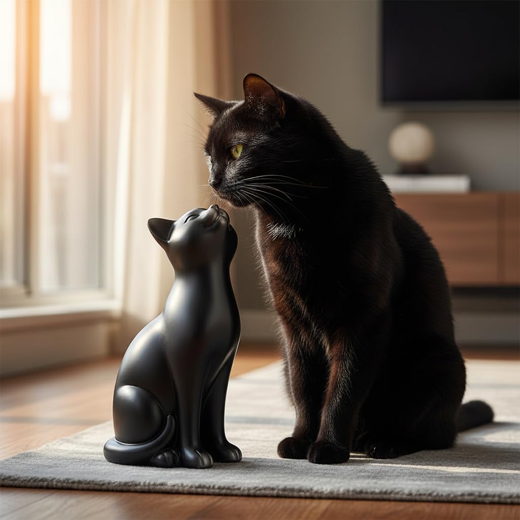 Comfy Hour Farmhouse Collection 9" Polyresin Standing Cat Decoration, Black