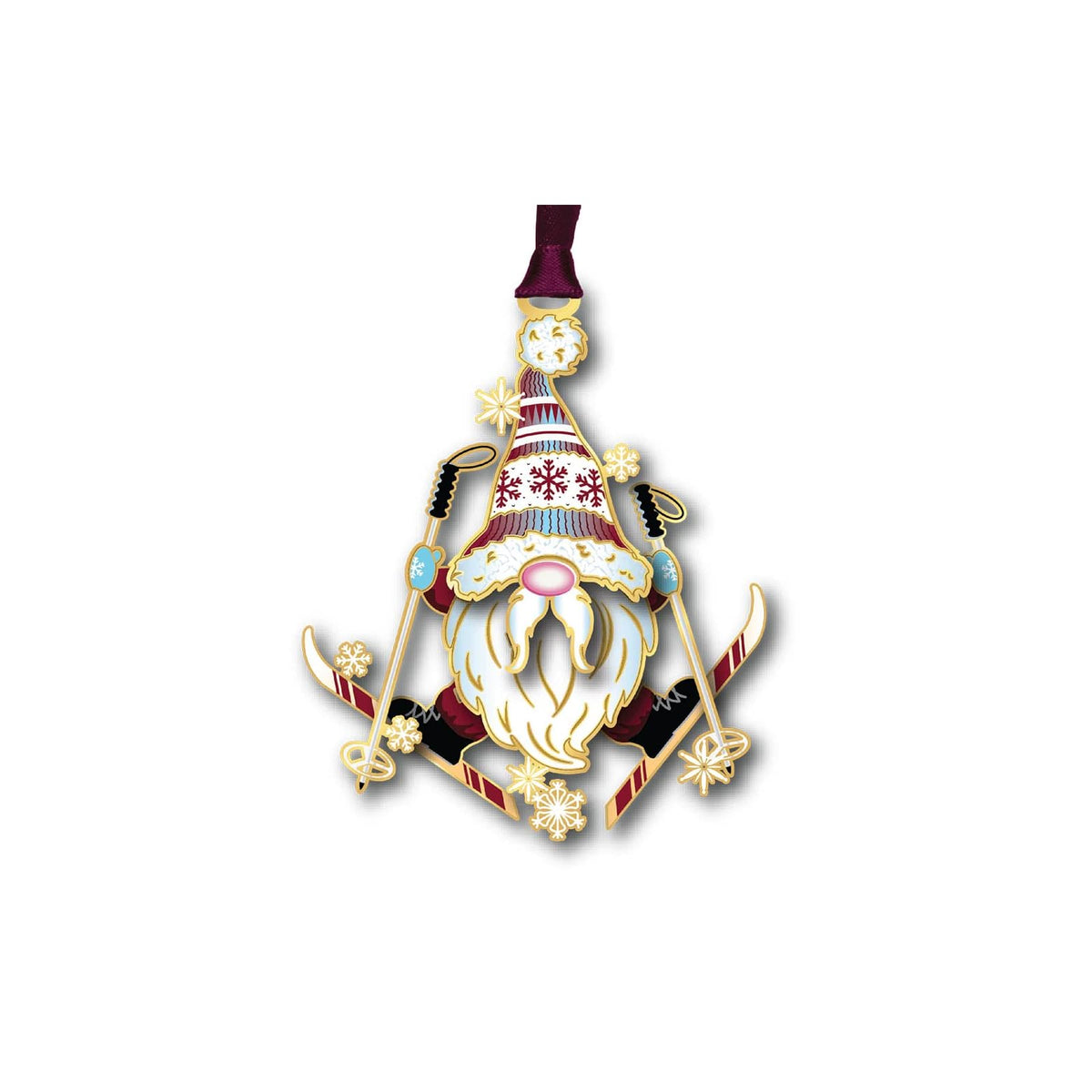 Beacon Design Hanging Ornament, Ski Gnome, Classic