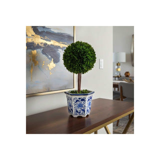 Galt International Artificial Plant, 5.9" Diameter 14" Topiary, Green, Blue, Whi