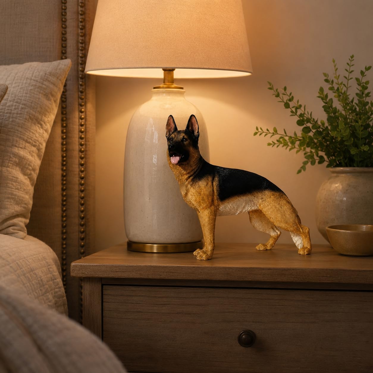 Comfy Hour 7.09 Inch German Shepherd Figurine, Realistic Dog Statue