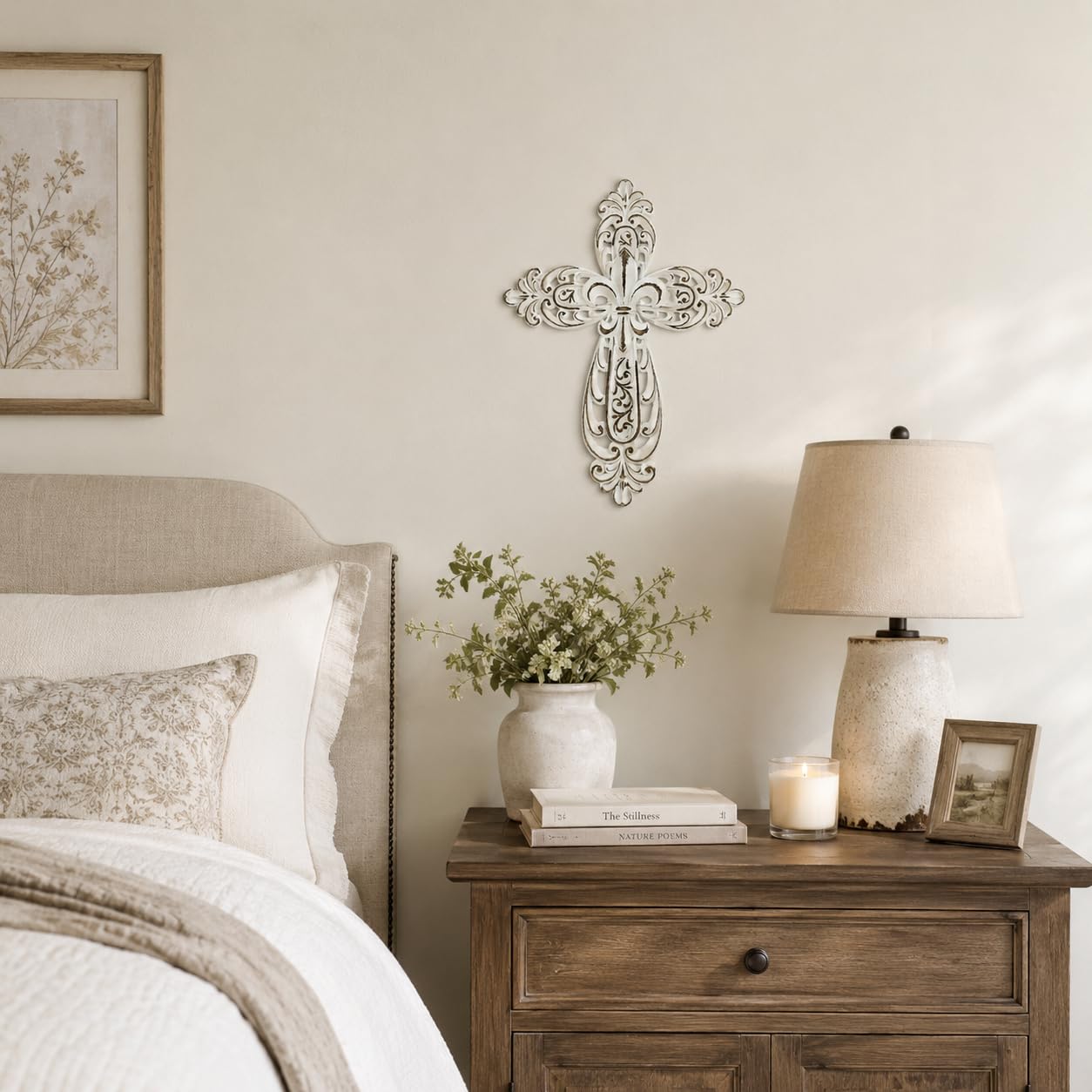 Comfy Hour 12 Inch Cross Wall Decor, White Cross for Wall