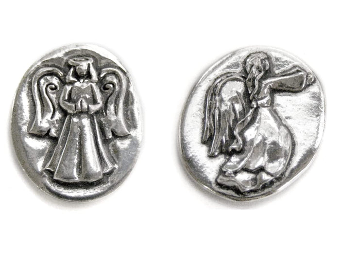 Basic Spirit Angel Pocket Token Coin -Handcrafted Pewter Gift for Coin Collecting with Inspirational Words(Guardian/Protection) 2 Sets
