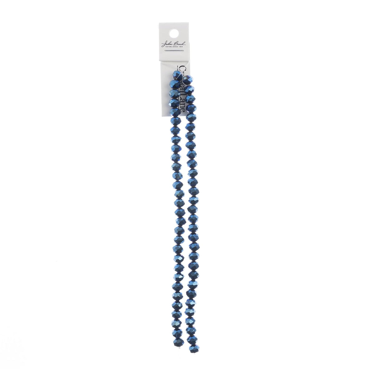 John Bead Craft Bead, 6mm x 8mm, Opaque Blue Iris