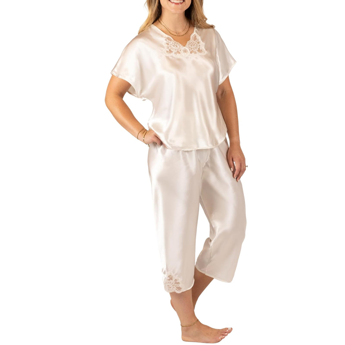 Shadowline Pajamas, 3X, Ivory