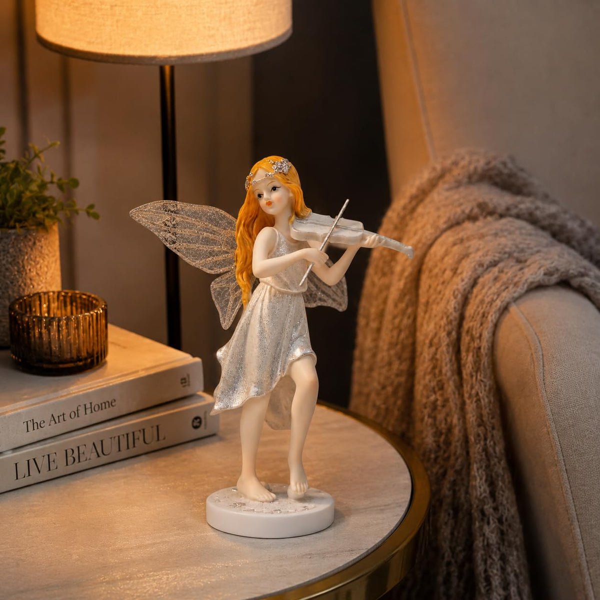 Comfy Hour Figurine, 8.3", White, Black, Blue, Orange, Brown