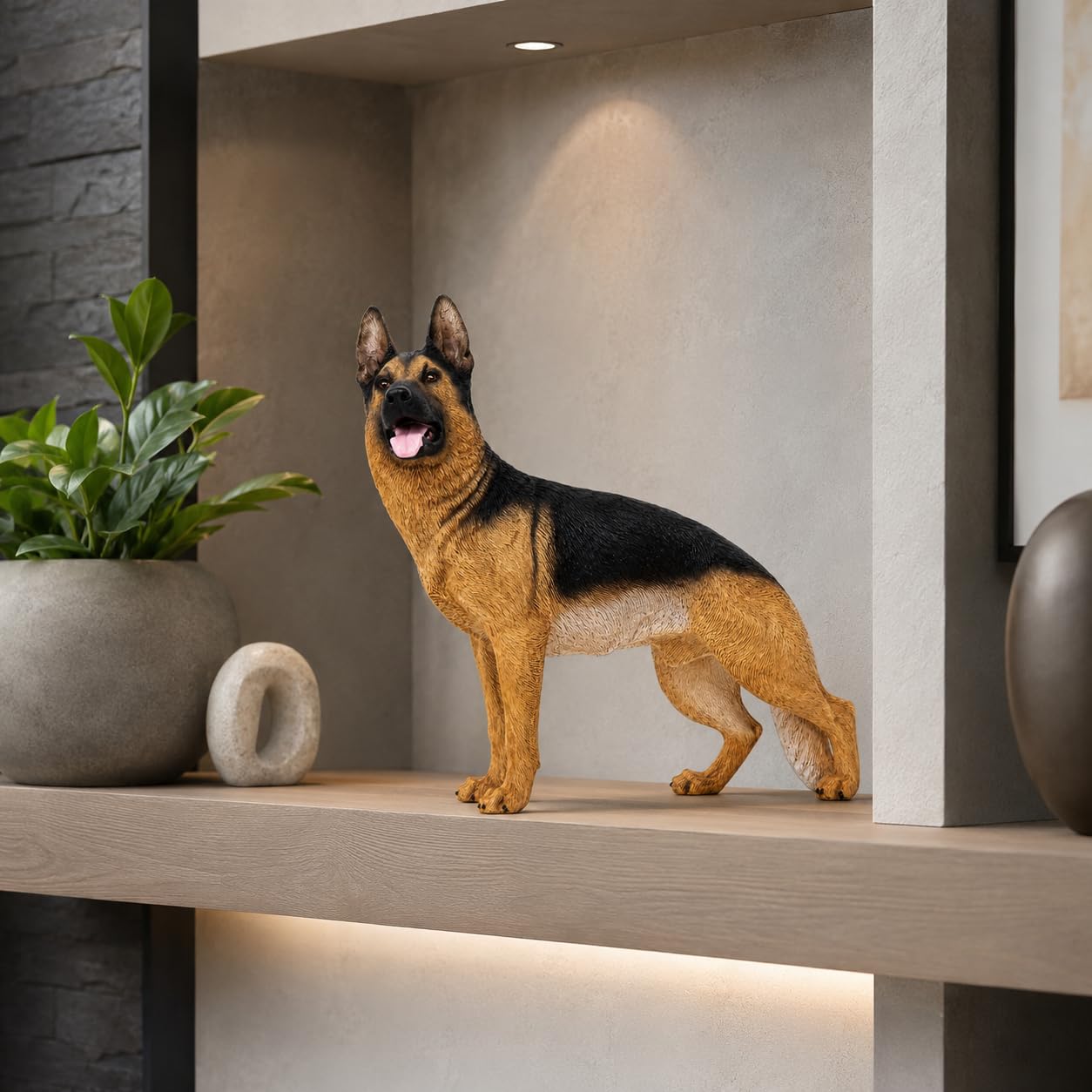 Comfy Hour 7.09 Inch German Shepherd Figurine, Realistic Dog Statue