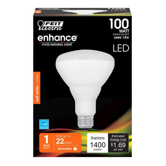 Feit Electric BR30 E26 (Medium) LED Bulb Soft White 100 Watt Equivalence 1 pk - Case of: 1