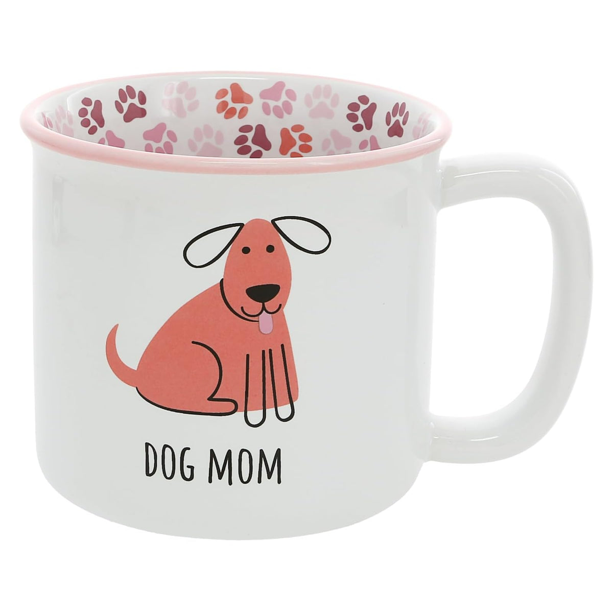 Pavilion Gift Company Drinking Cup, 18 Ounces, White and pink