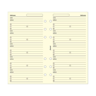 Rediform FILOFAX Name/Address/Telephone Refill for Personal & Personal Compact Size, 24 Sheets, Cream (B130253)