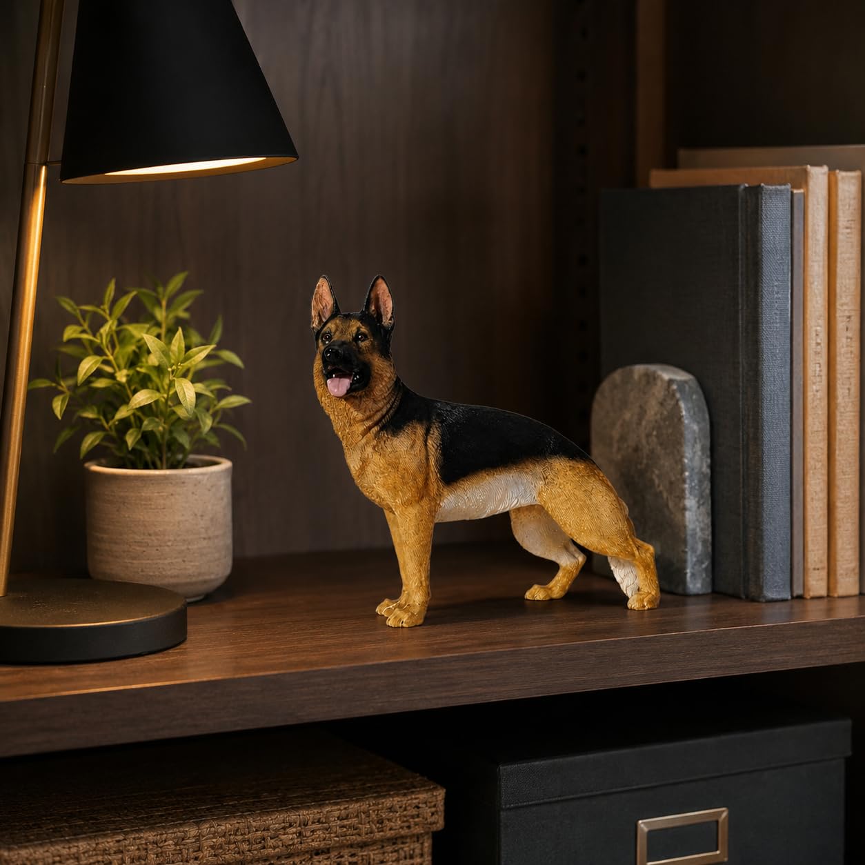 Comfy Hour 7.09 Inch German Shepherd Figurine, Realistic Dog Statue