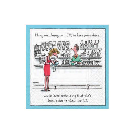 Design Design 624-09790 Proof Of Age Beverage Napkin, Multicolor