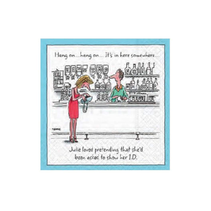 Design Design 624-09790 Proof Of Age Beverage Napkin, Multicolor
