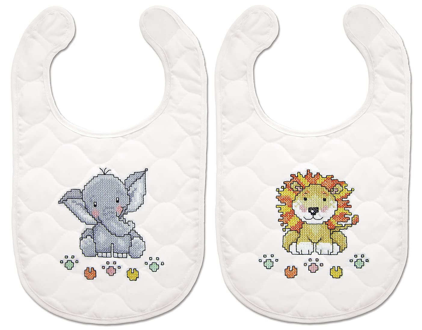 Design Works Crafts Janlynn Stamped for Cross Stitch Baby Bib Kit, in The Jungle
