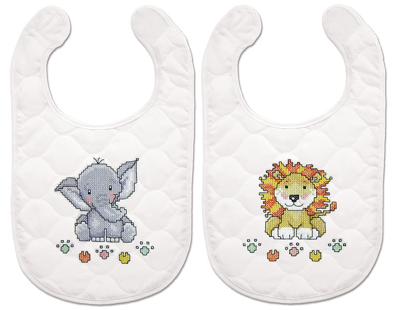 Design Works Crafts Janlynn Stamped for Cross Stitch Baby Bib Kit, in The Jungle