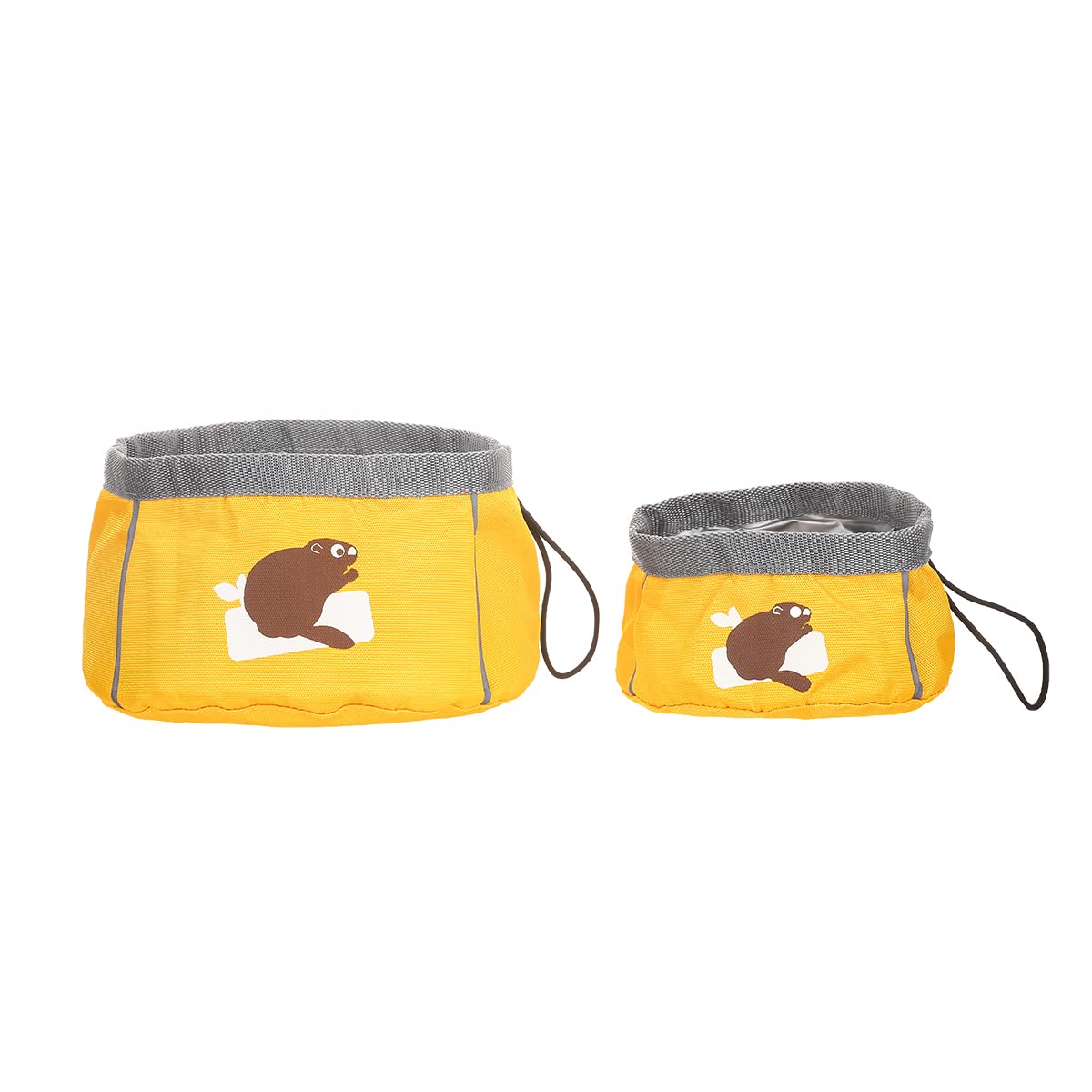 HugSmart Pet ‚Äö√Ñ√¨ Collapsible Dog Bowl Set | Foldable Travel Pet Feeding Bowl for Hiking|2 Pack Portable Water and Food Holders for Small, Medium and Large Dogs (Go Bowel Beaver)