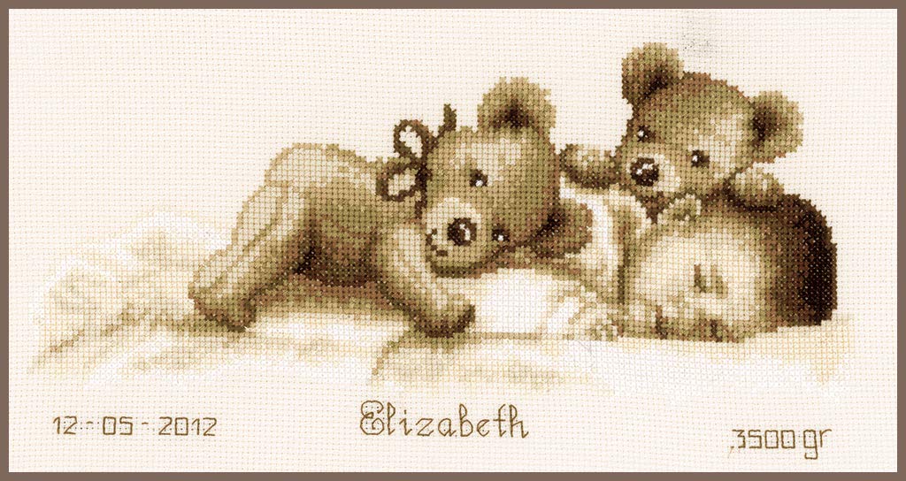 Vervaco Counted Cross Stitch Kit Baby Sleeps 12" x 6.4"