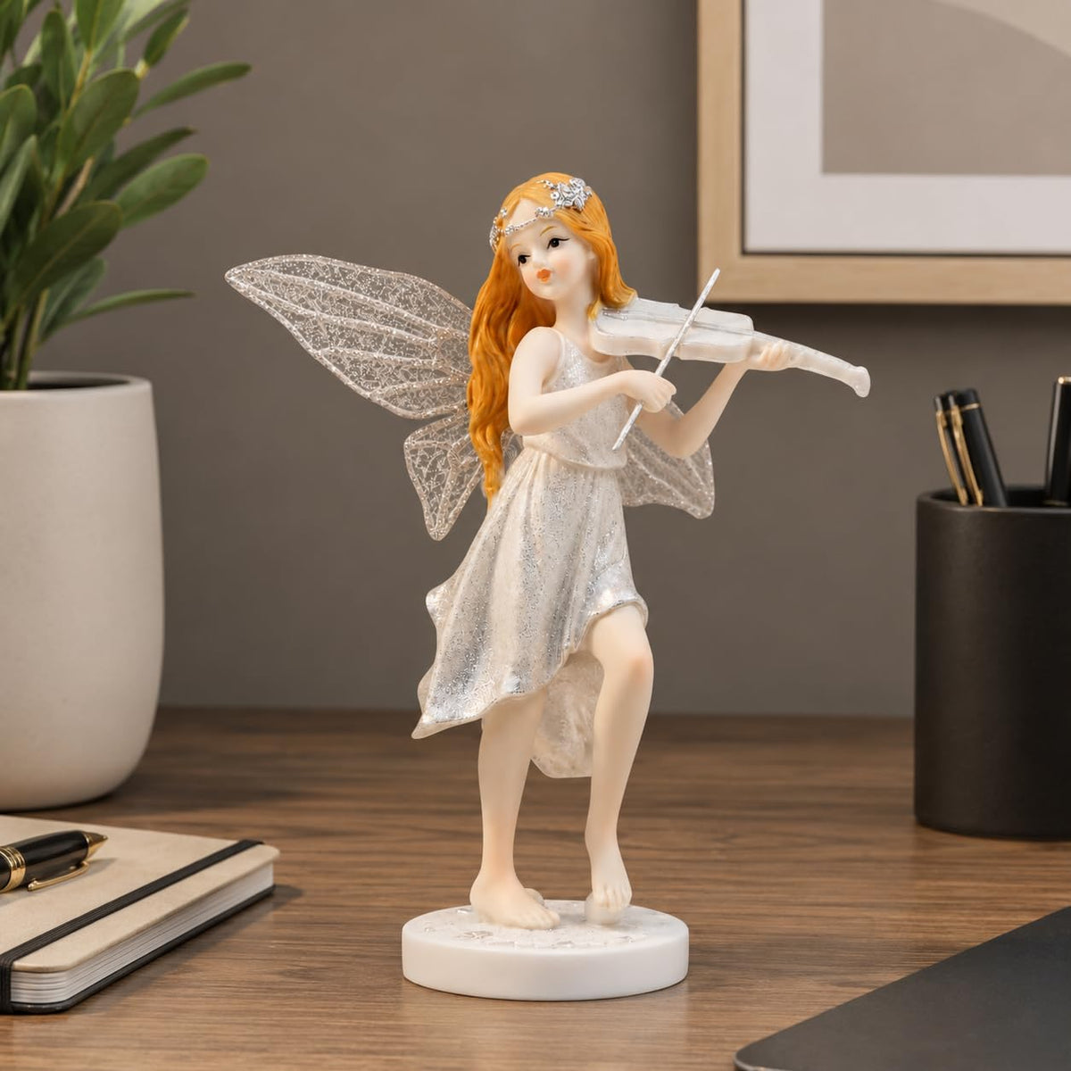 Comfy Hour Figurine, 8.3", White, Black, Blue, Orange, Brown
