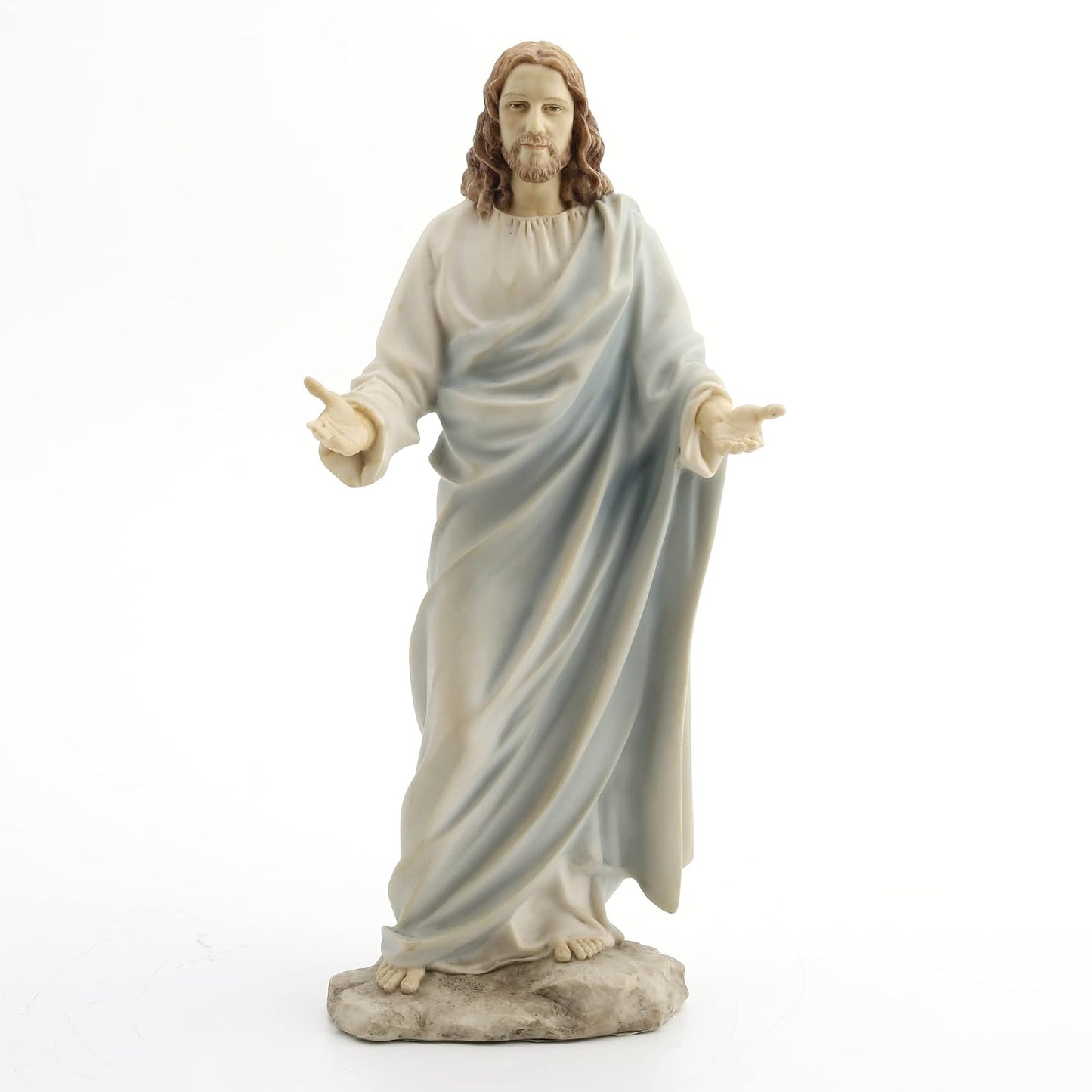 Unicorn Studio Jesus with Open Arms Decorative Statue Figurine, White  11.75 Inch