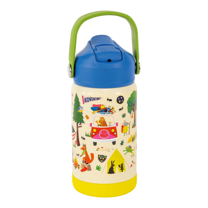 Floss and Rock Drinks Bottle, Adventure, 14.1 Fl Oz, Stainless Steel, Kids Drinking Bottle