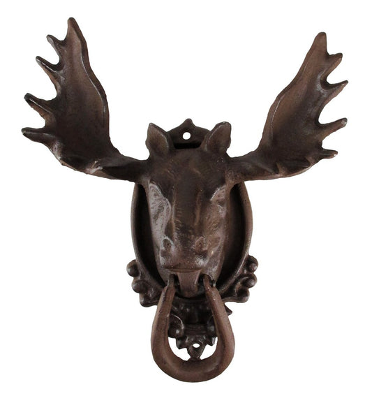Antiqued Finish North American Moose Door Knocker