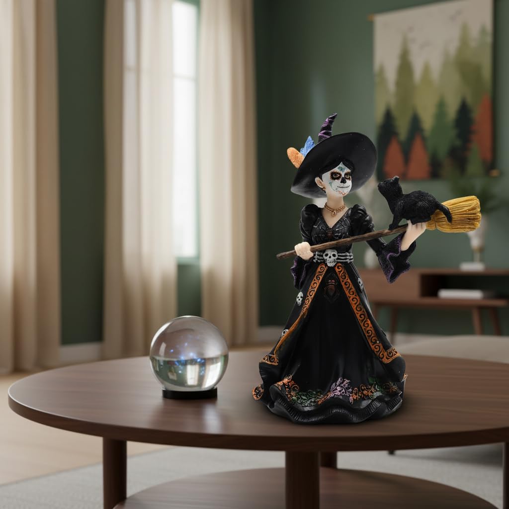 Comfy Hour 9 Inch Witch Statue, Sugar Skull Fairy Decor, 1 Unit