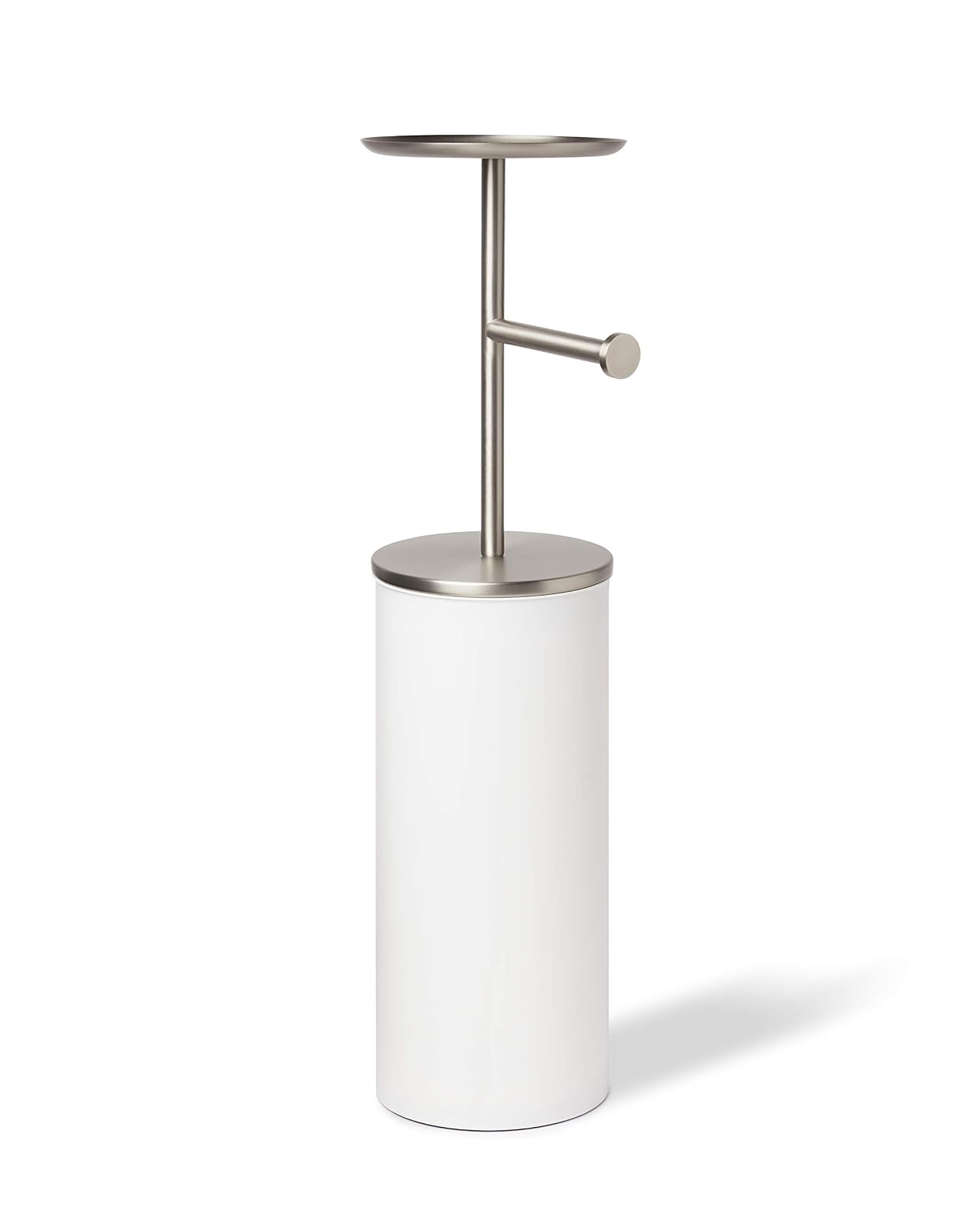 Umbra Portaloo Toilet Paper Stand and Reserve, White/Nickel