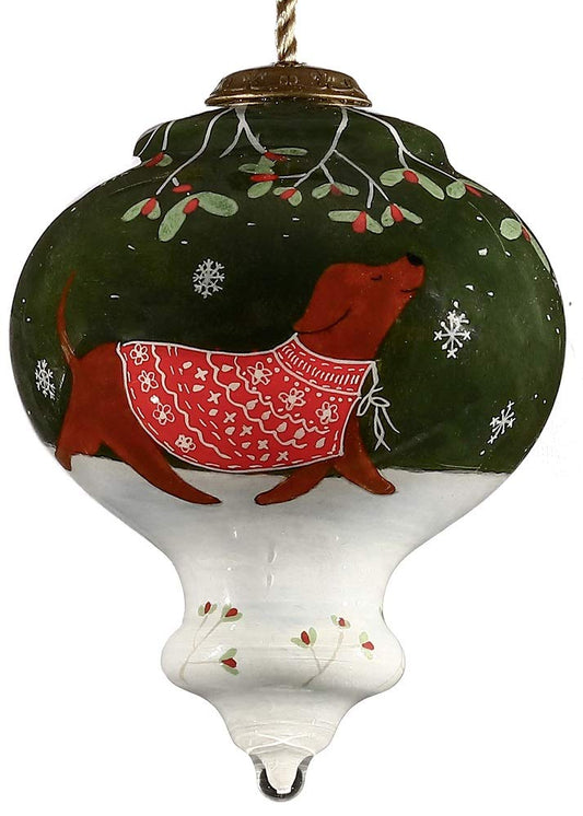 Inner Beauty 1812033 Cozy Little Christmas Hand Painted Blown Glass Ornament