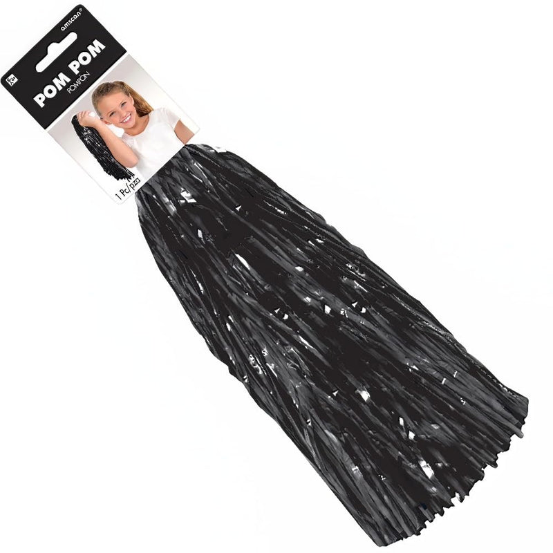 Black Pom Pom Mix - 15&quot; (1 Count) - Vibrant Party Decorations, Versatile &amp; Reusable, Eye-Catching Aesthetic for Any Event