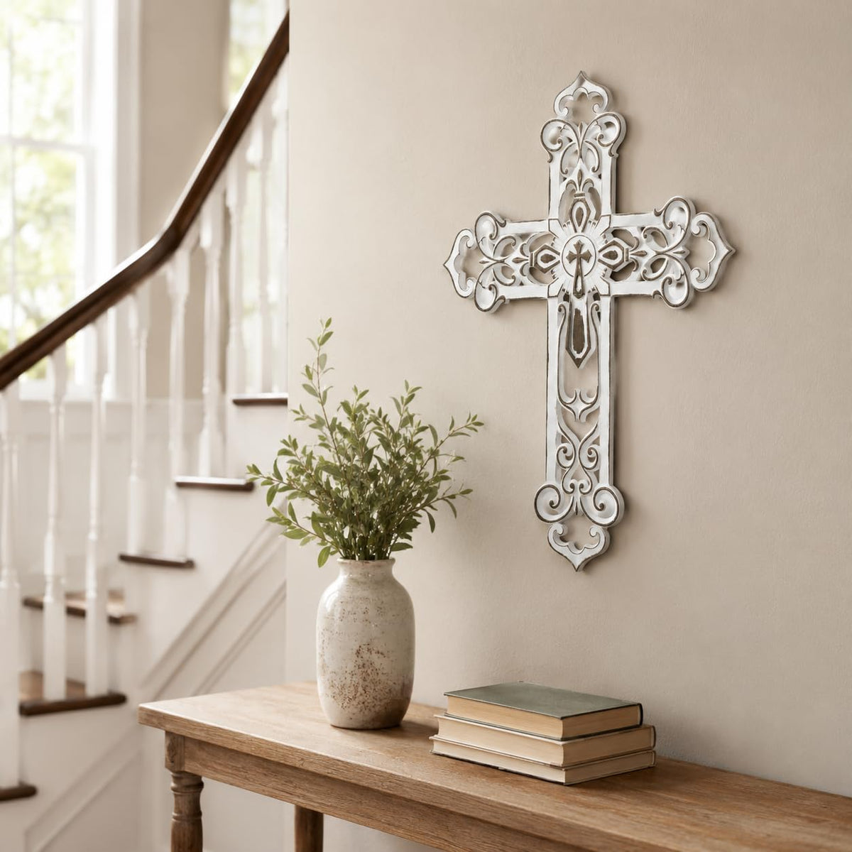 Comfy Hour Wall Art, 2"L x 10.2"W, Antique White