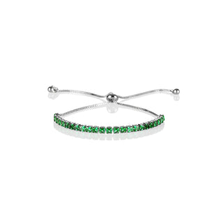ZAVANA Bracelet, Adjustable, Silver/Green