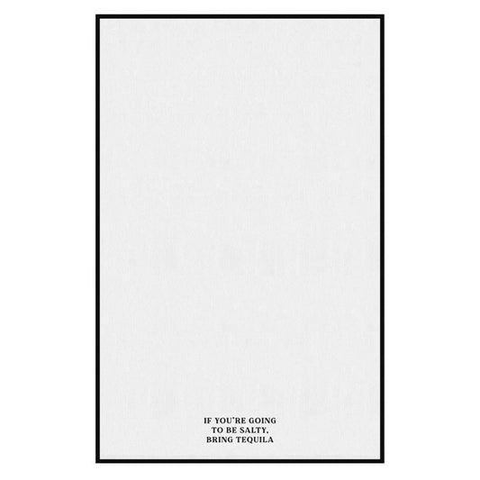 Santa Barbara Design Studio Kitchen Towels Soft Cotton Linen Blend White and Black Overlock Tea Towel, 28" x 18", Bring Tequila
