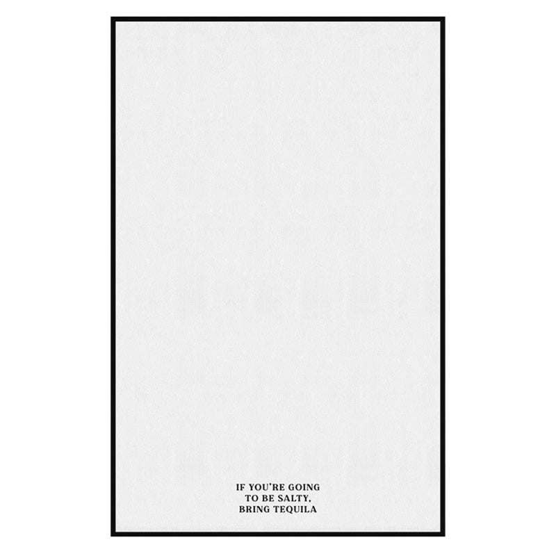 Santa Barbara Design Studio Kitchen Towels Soft Cotton Linen Blend White and Black Overlock Tea Towel, 28&quot; x 18&quot;, Bring Tequila