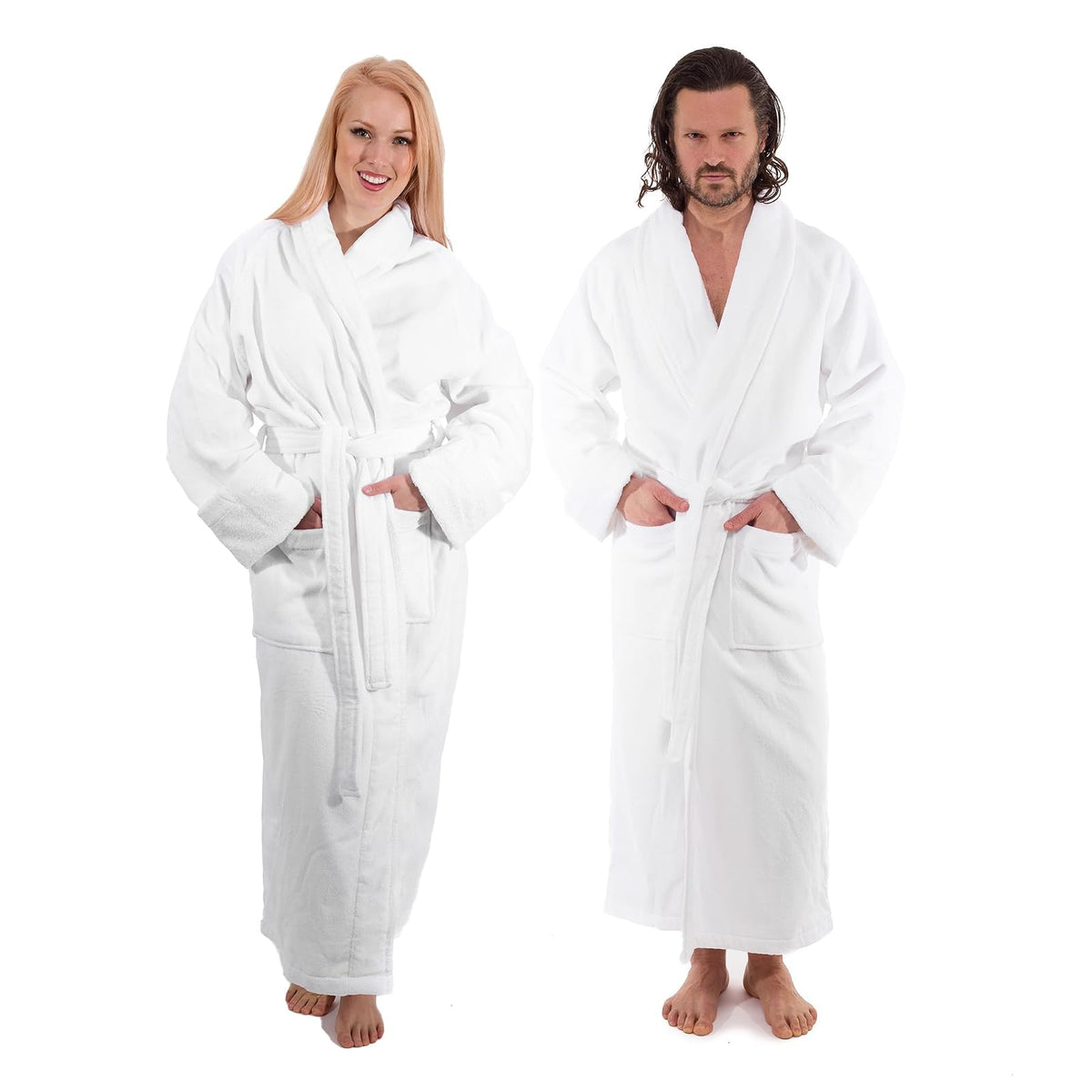 Classic Turkish Towels Robe, One Size, White